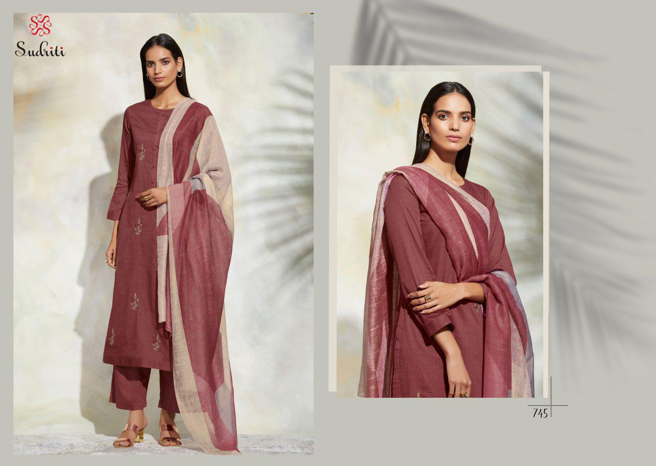 SAHIBA SUDRITI PRESENT GULRANG COTTON SATIN DIGITAL PRINT WITH EMBROIDERY SUIT EXPORTER
