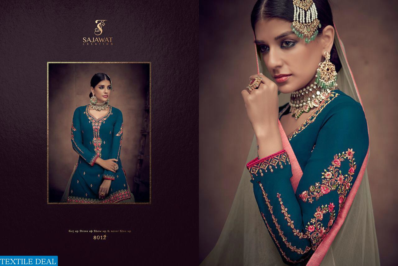 SAJAWAT CREATION BRIDAL VOL 2 GEORGETTE 8011-8016 SERIES SHARARA STYLE SUIT