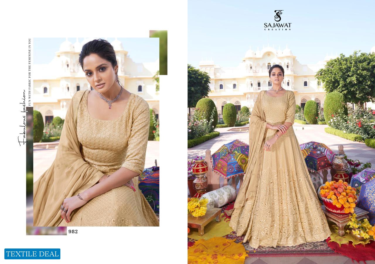 SAJAWAT MERAKI VOL 7 GEORGETTE READYMADE LONG DRESSES WHOLESALER