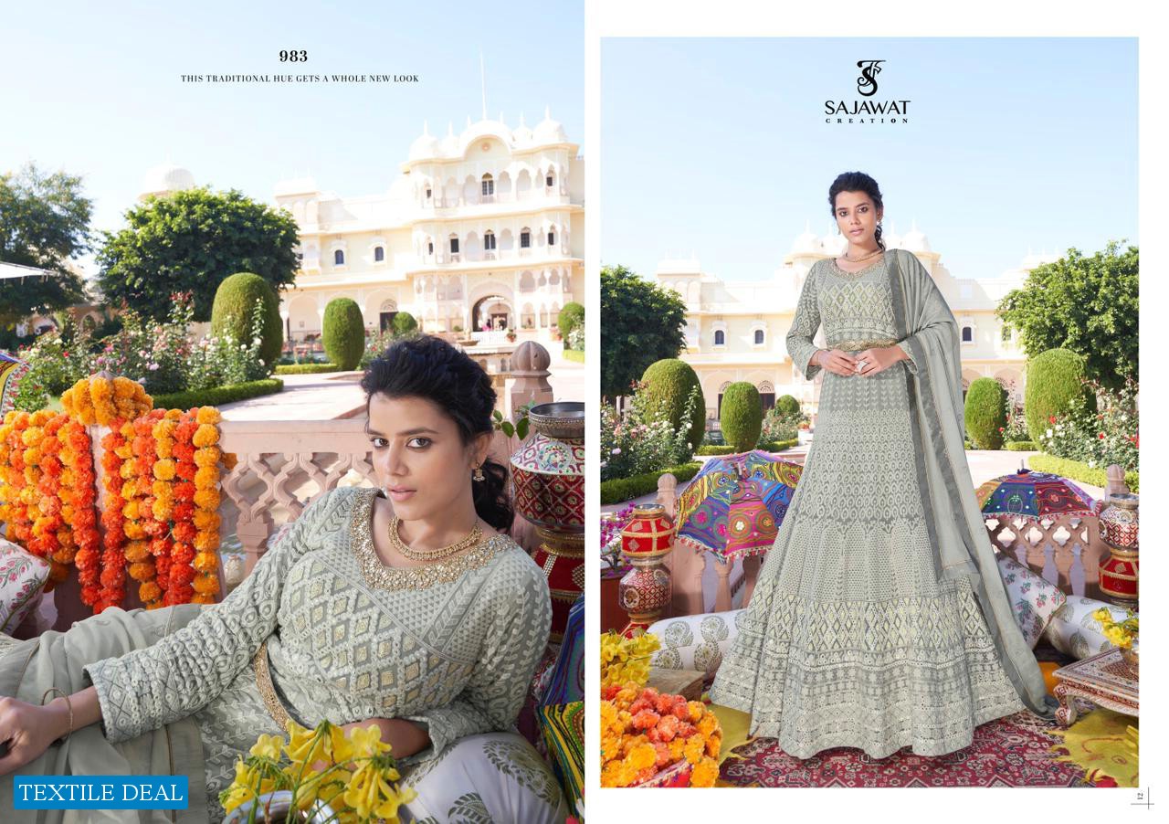 SAJAWAT MERAKI VOL 7 GEORGETTE READYMADE LONG DRESSES WHOLESALER