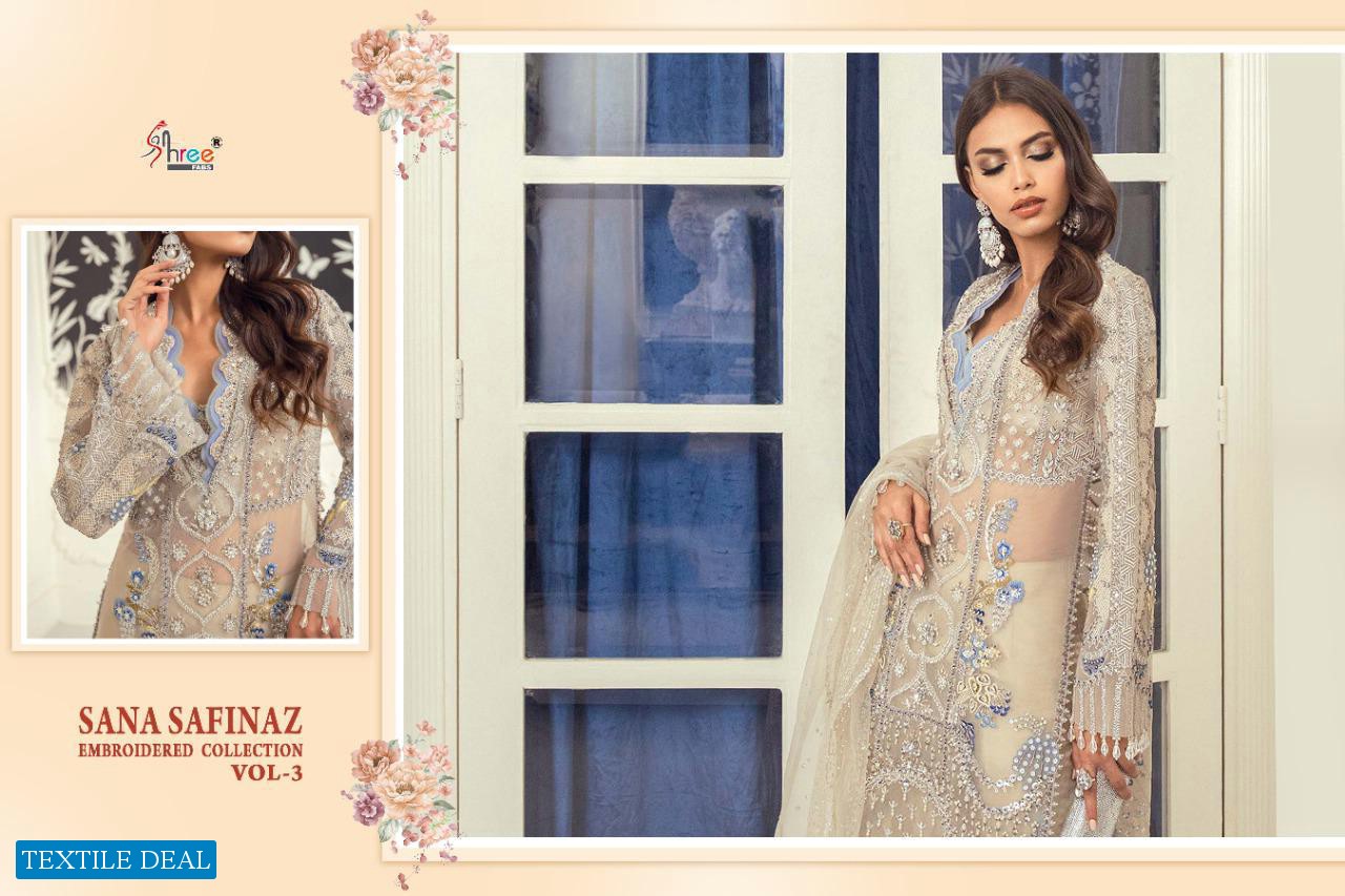 SANA SAFINAZ EMBROIDERED VOL 3 BY SHREE FABS NET PAKISTANI SALWAR KAMEEZ