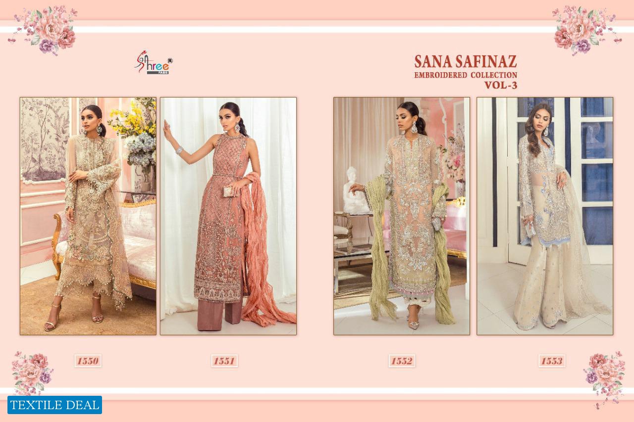 SANA SAFINAZ EMBROIDERED VOL 3 BY SHREE FABS NET PAKISTANI SALWAR KAMEEZ