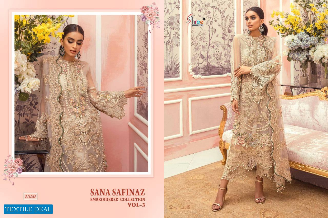 SANA SAFINAZ EMBROIDERED VOL 3 BY SHREE FABS NET PAKISTANI SALWAR KAMEEZ