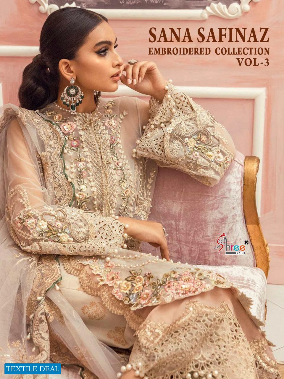 SANA SAFINAZ EMBROIDERED VOL 3 BY SHREE FABS NET PAKISTANI SALWAR KAMEEZ