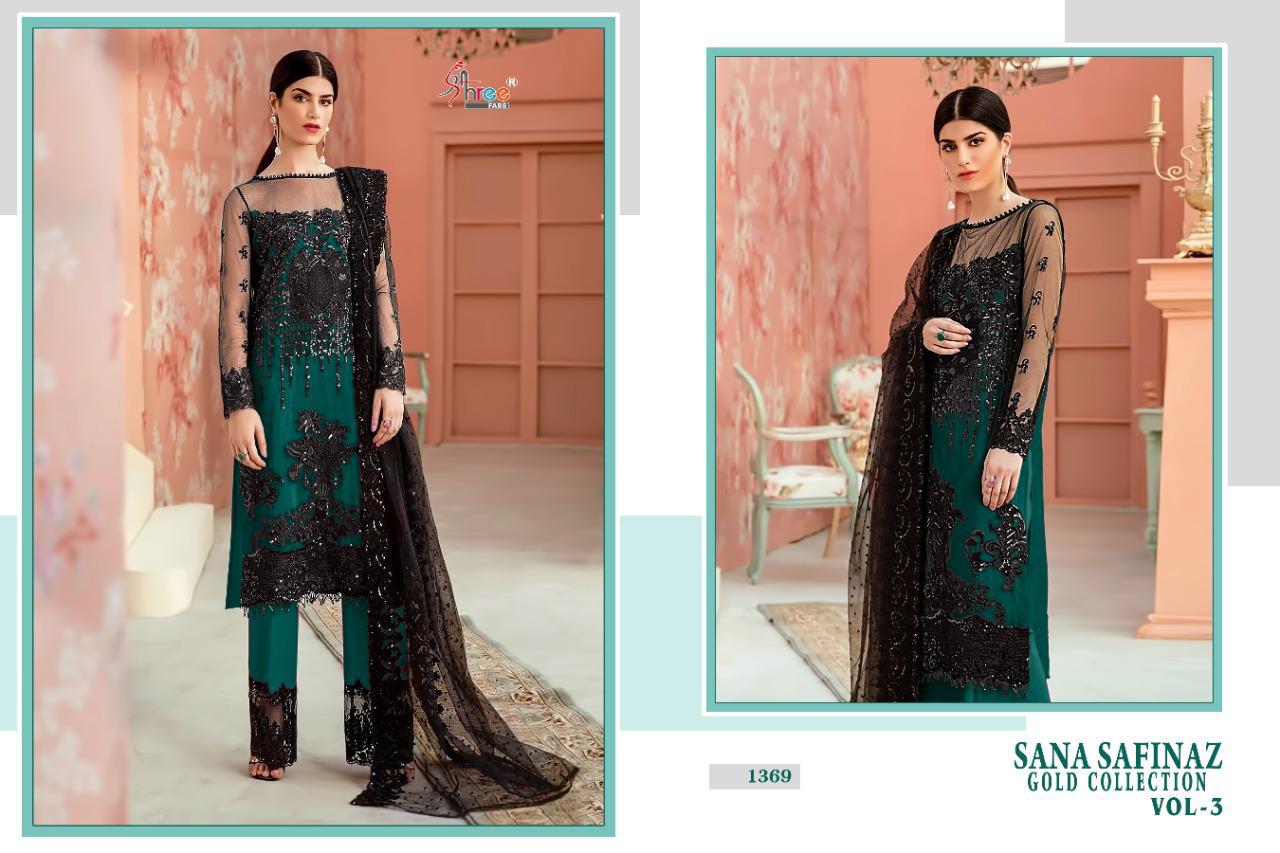 SANA SAFINAZ GOLD COLLECTION VOL 3 BY SHREE FABS NET WITH EMBROIDERY PAKISTANI SUITS