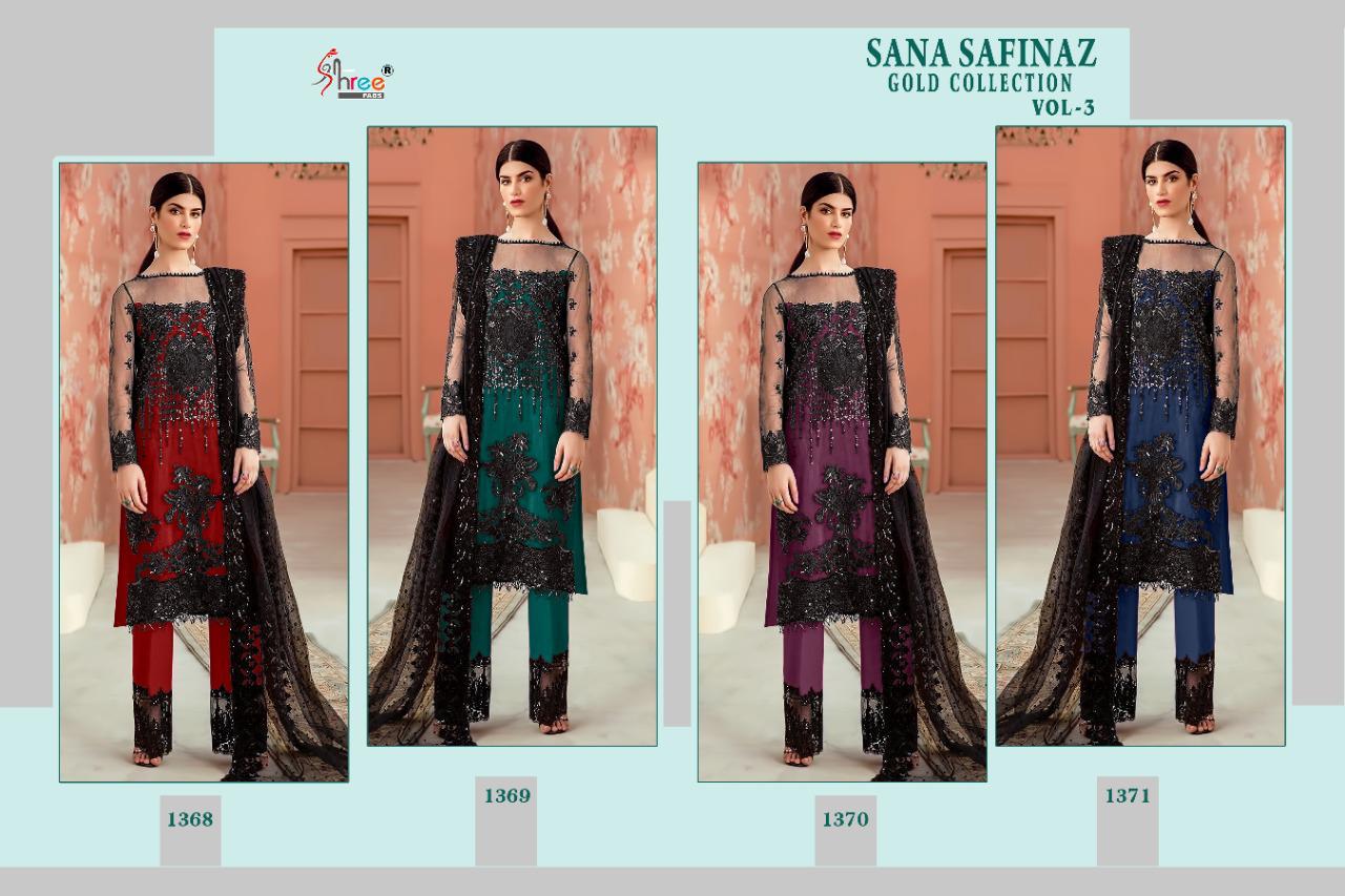 SANA SAFINAZ GOLD COLLECTION VOL 3 BY SHREE FABS NET WITH EMBROIDERY PAKISTANI SUITS
