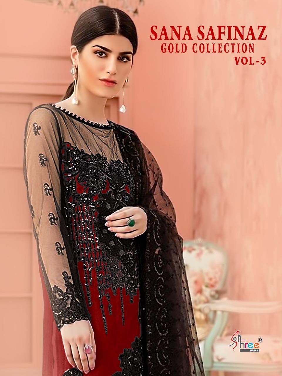 SANA SAFINAZ GOLD COLLECTION VOL 3 BY SHREE FABS NET WITH EMBROIDERY PAKISTANI SUITS
