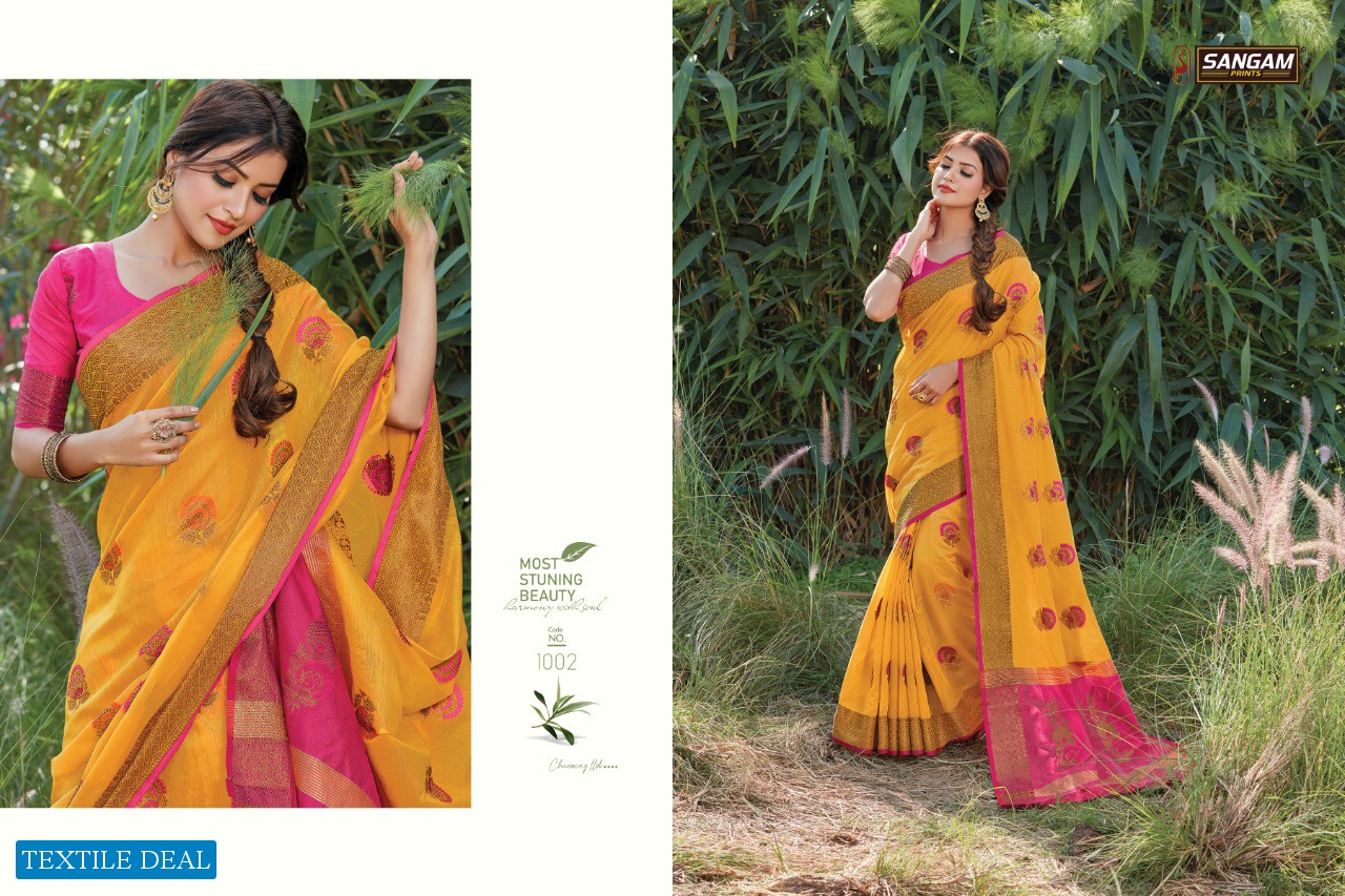 SANGAM PRINT PRESENTING SHEESHA COTTON HANDLOOM SAREE FOR LADIES COLLECTIONS 2021
