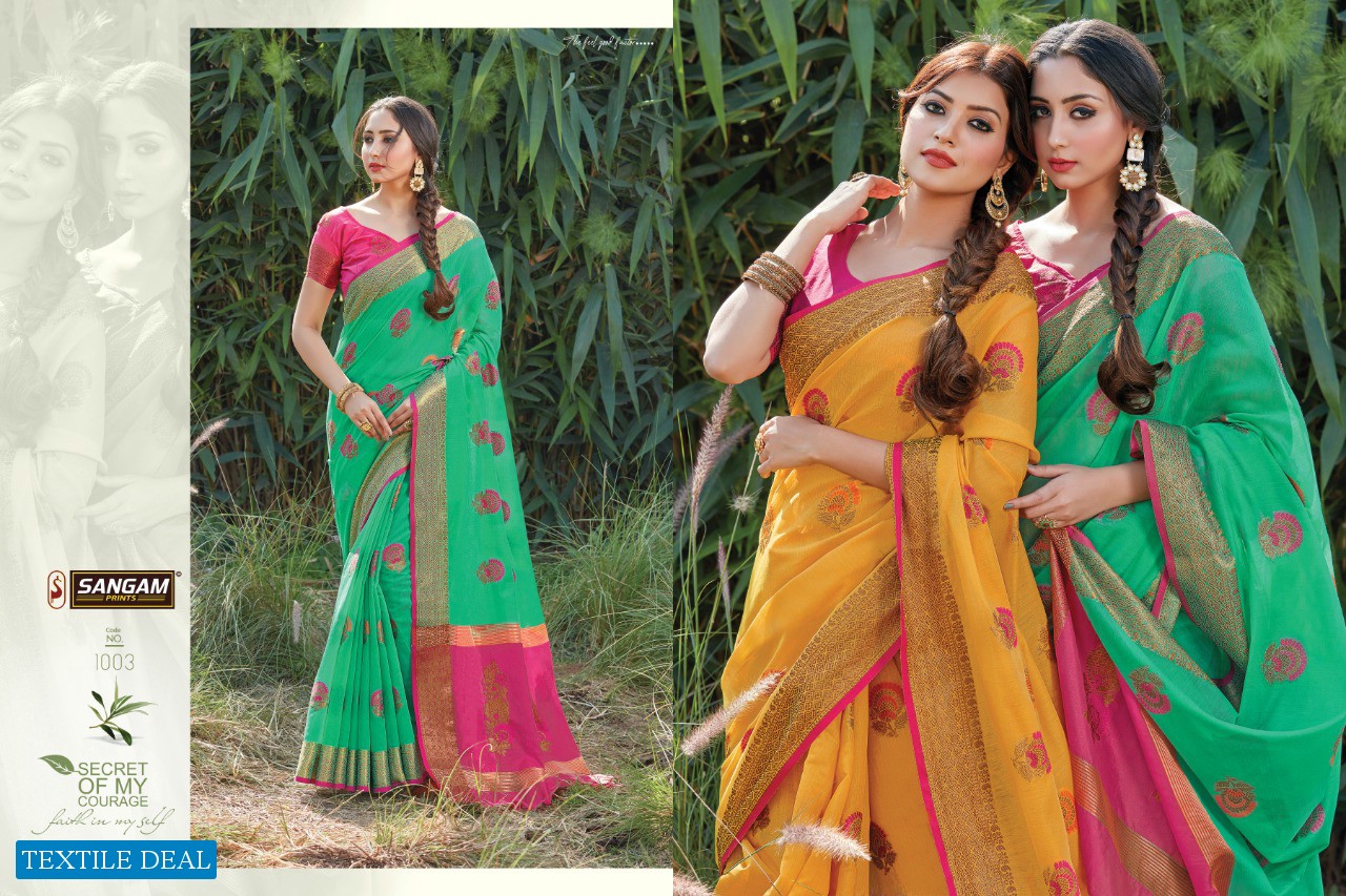 SANGAM PRINT PRESENTING SHEESHA COTTON HANDLOOM SAREE FOR LADIES COLLECTIONS 2021