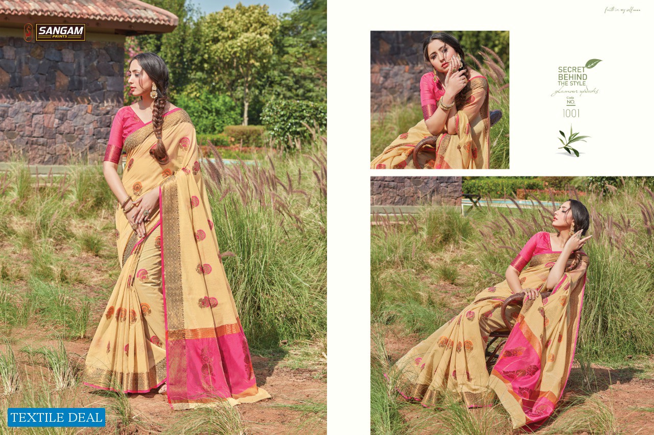 SANGAM PRINT PRESENTING SHEESHA COTTON HANDLOOM SAREE FOR LADIES COLLECTIONS 2021