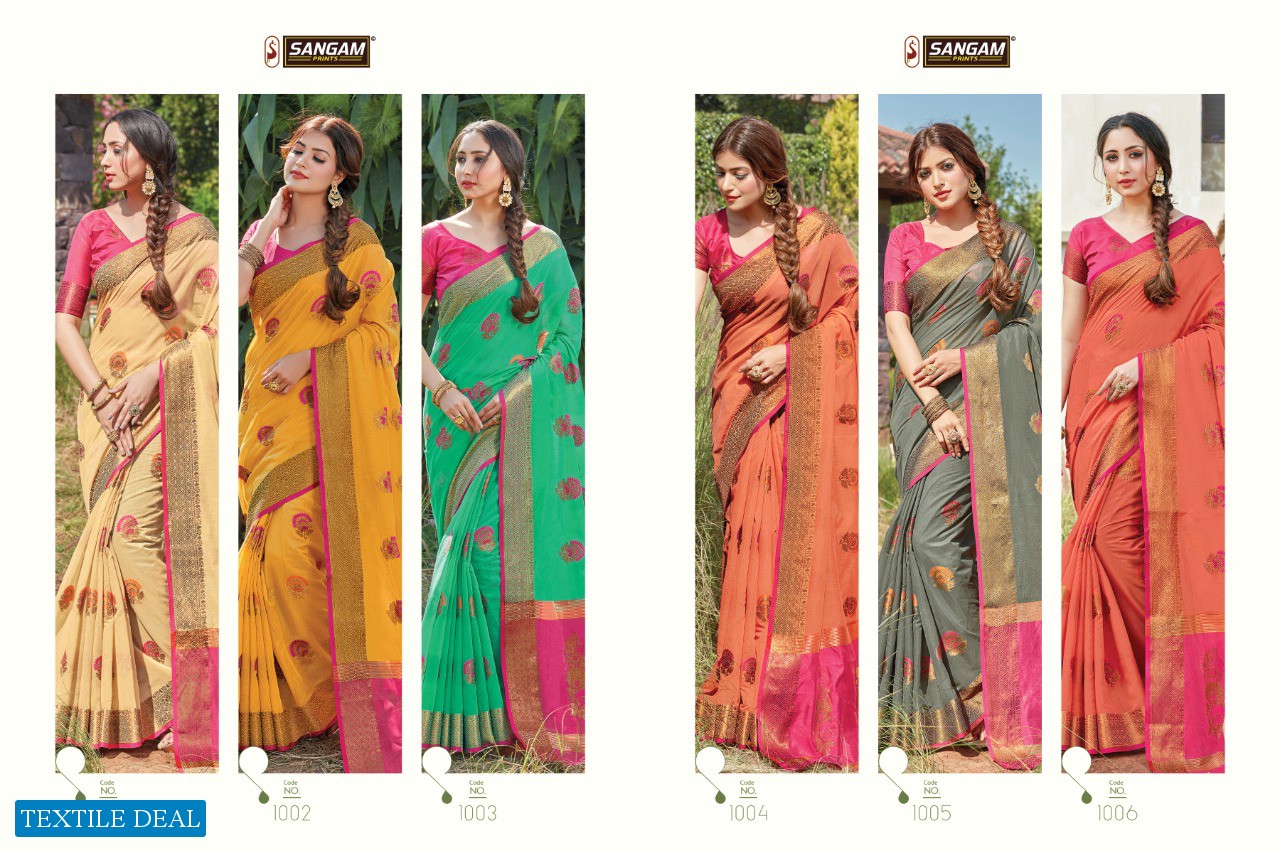 SANGAM PRINT PRESENTING SHEESHA COTTON HANDLOOM SAREE FOR LADIES COLLECTIONS 2021