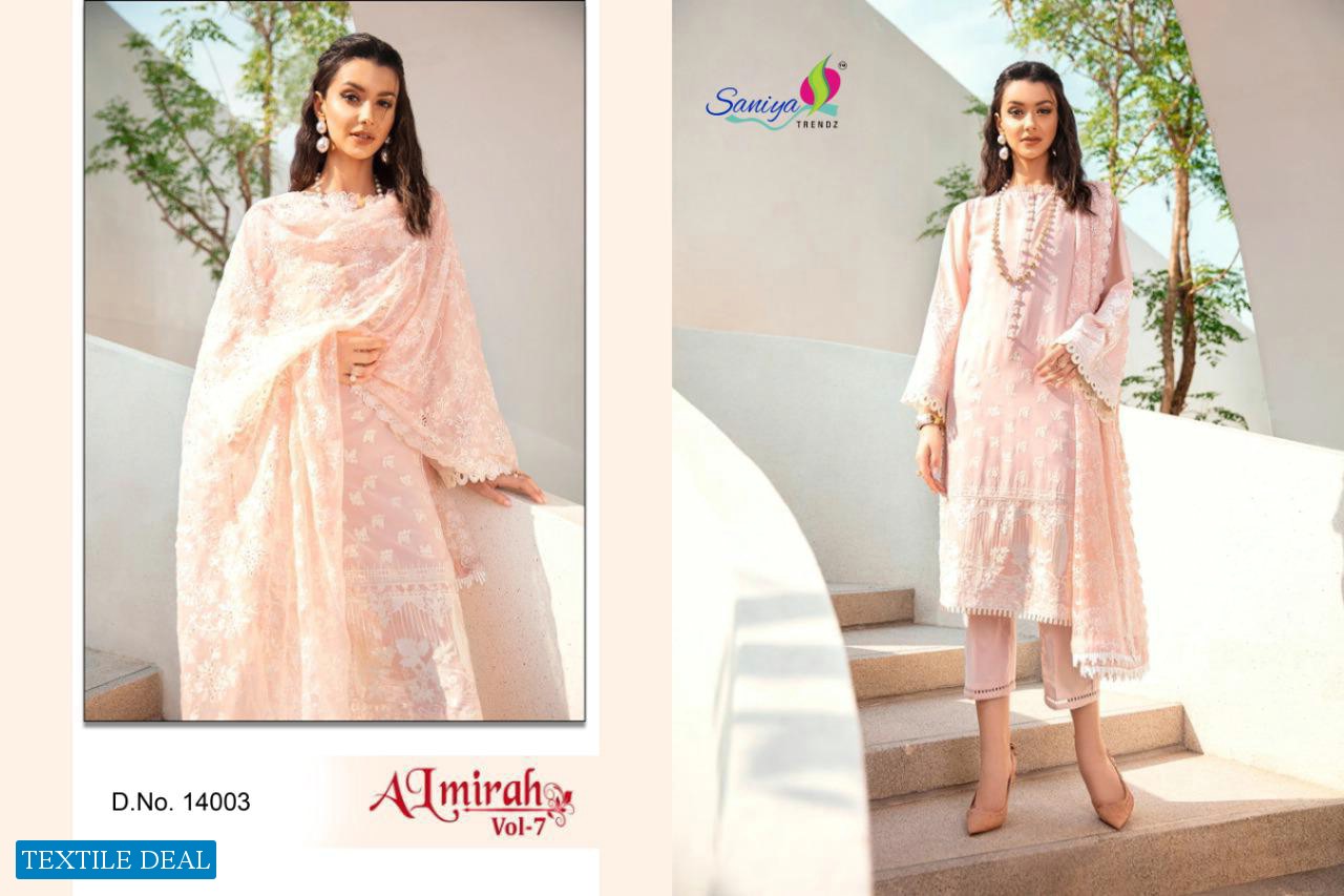 SANIYA TRENDZ ALMIRAH VOL 7 PURE COTTON PAKISTANI SUITS COLLECTION
