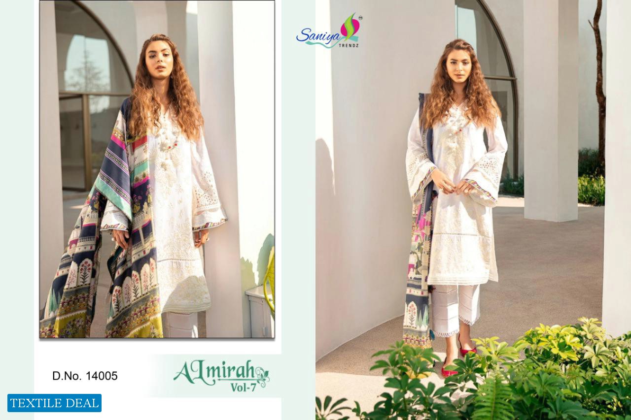 SANIYA TRENDZ ALMIRAH VOL 7 PURE COTTON PAKISTANI SUITS COLLECTION