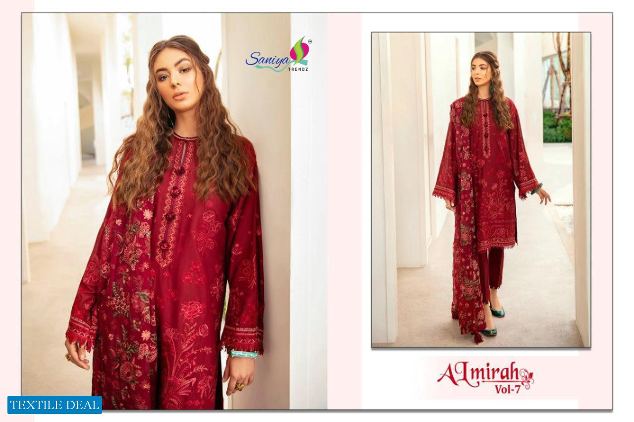 SANIYA TRENDZ ALMIRAH VOL 7 PURE COTTON PAKISTANI SUITS COLLECTION
