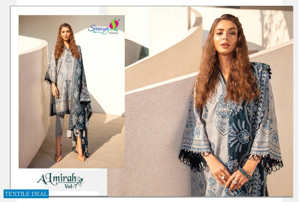 SANIYA TRENDZ ALMIRAH VOL 7 PURE COTTON PAKISTANI SUITS COLLECTION