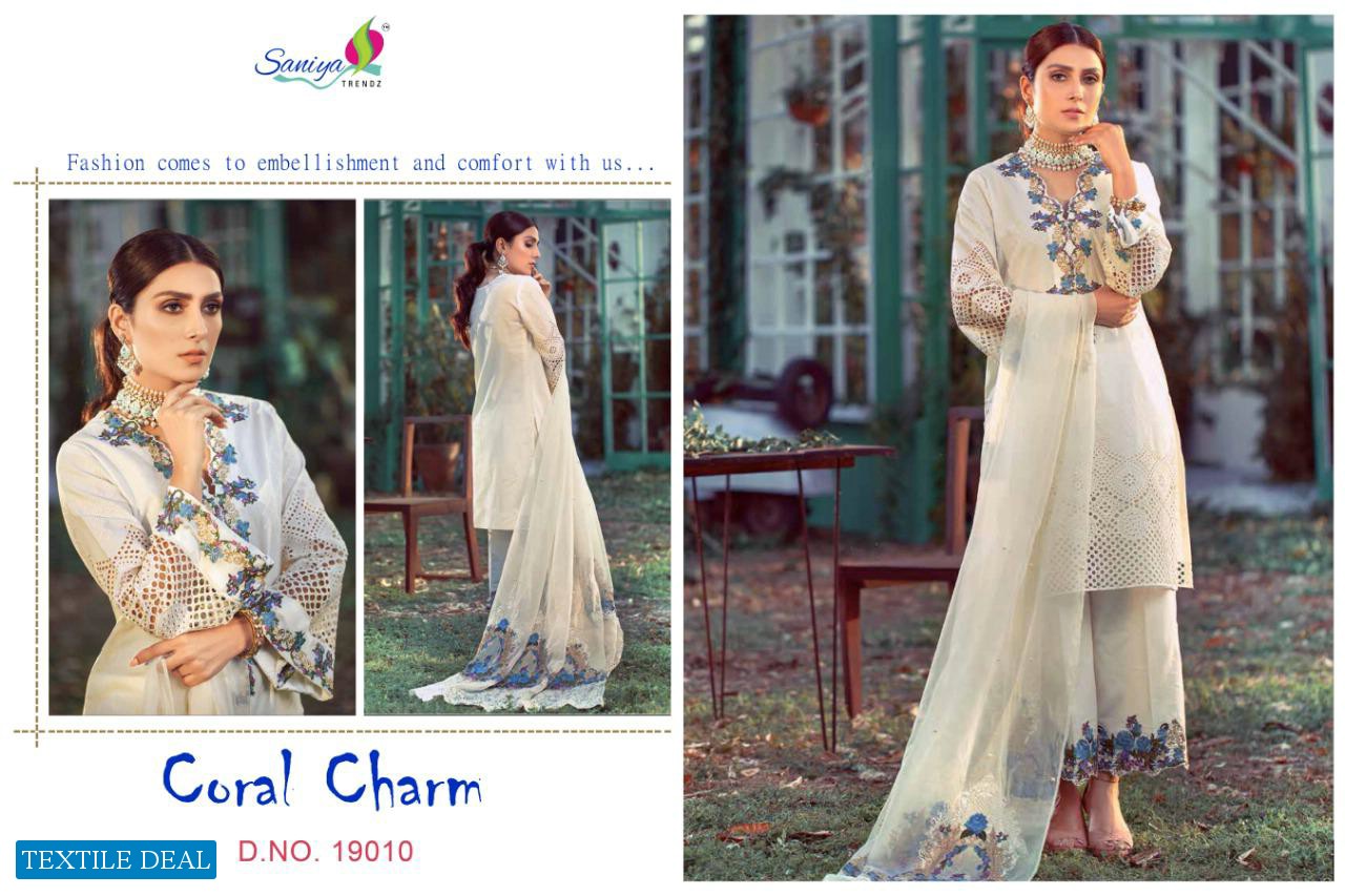 SANIYA TRENDZ ELAF VOL 3 PURE CAMBRIC COTTON WITH WORK EXCLUSIVE TRENDING SERIES PAKISTANI SUITS