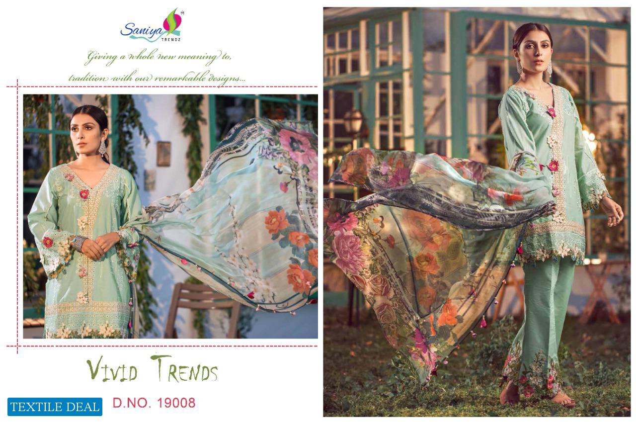 SANIYA TRENDZ ELAF VOL 3 PURE CAMBRIC COTTON WITH WORK EXCLUSIVE TRENDING SERIES PAKISTANI SUITS