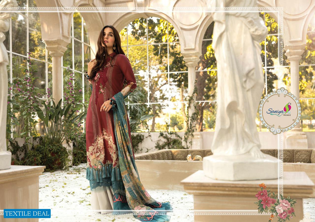 SANIYA TRENDZ MARIA B LAWN M PRINT CAMBRIC COTTON SALWAR SUIT COLLECTION