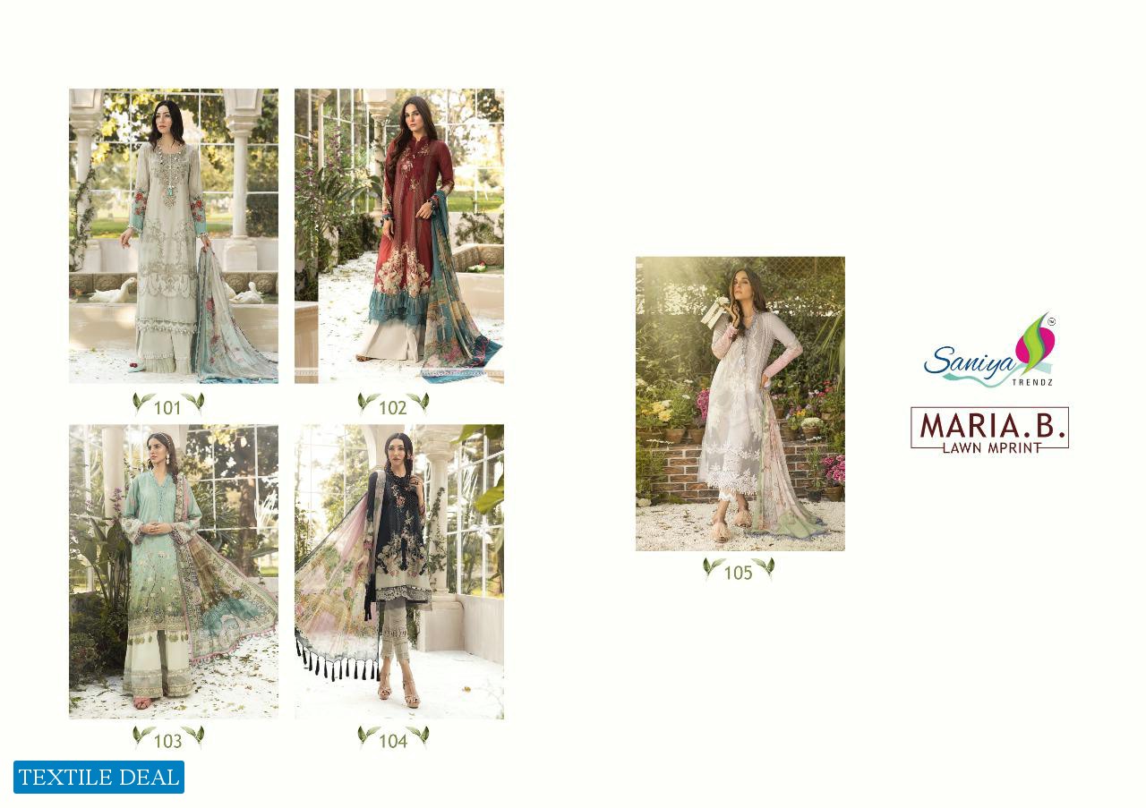 SANIYA TRENDZ MARIA B LAWN M PRINT CAMBRIC COTTON SALWAR SUIT COLLECTION