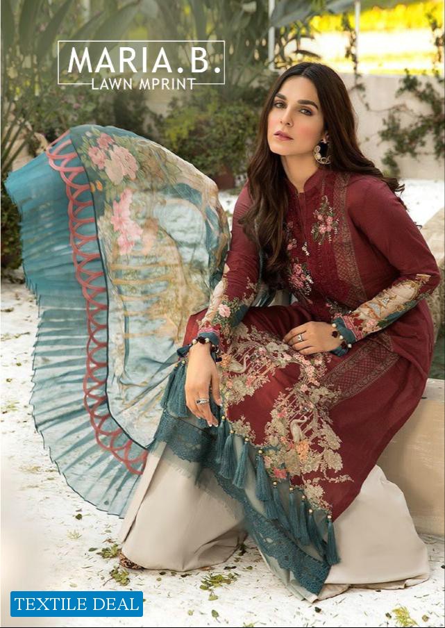 SANIYA TRENDZ MARIA B LAWN M PRINT CAMBRIC COTTON SALWAR SUIT COLLECTION