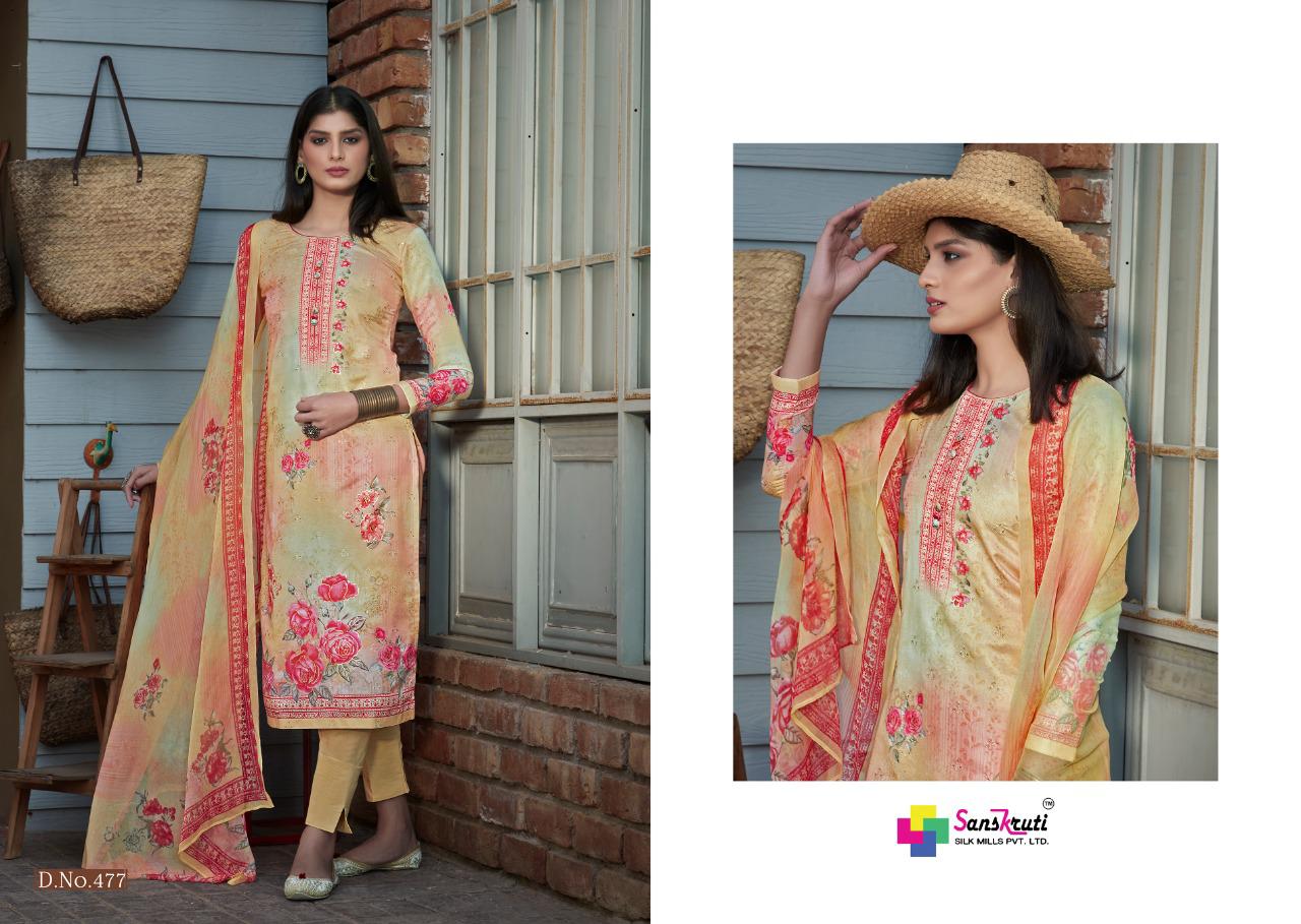 SANSKRUTI PRESENT TULSI PURE JAM WITH EMBROIDERY DRESS COLLECTION