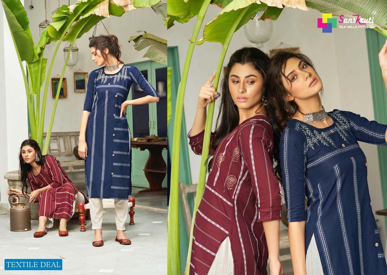 SANSKRUTI SILK MILLS JENNIFER VOL 2 COTTON KURTI LATEST SUMMER COLLECTION