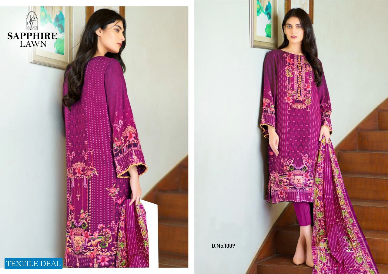 SAPPHIRE LAWN GRAND COLLECTIONS PURE LAWN CASUAL WEAR SALWAR KAMEEZ AT LOWEST PRICE