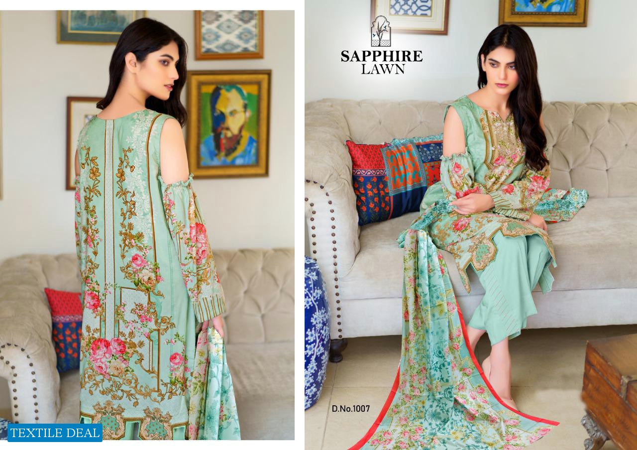SAPPHIRE LAWN GRAND COLLECTIONS PURE LAWN CASUAL WEAR SALWAR KAMEEZ AT LOWEST PRICE