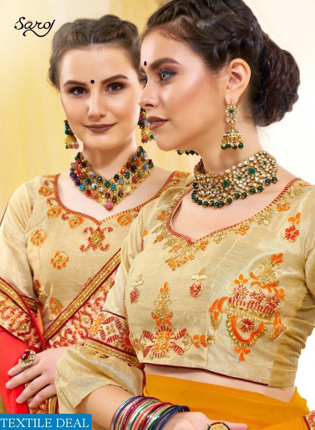 SAROJ PRESENT ANJALI VOL 3 GEORGETTE WITH BORDER SAREE WHOLESALER