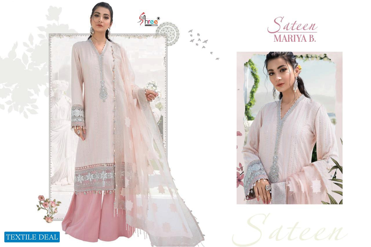SATEEN MARIA B BY SHREE FABS JAM COTTON PAKISTANI DRESS MATERIALS