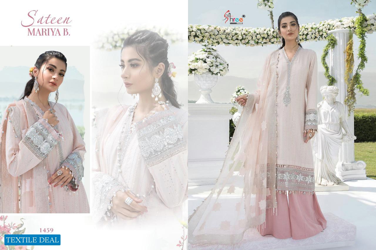 SATEEN MARIA B BY SHREE FABS JAM COTTON PAKISTANI DRESS MATERIALS