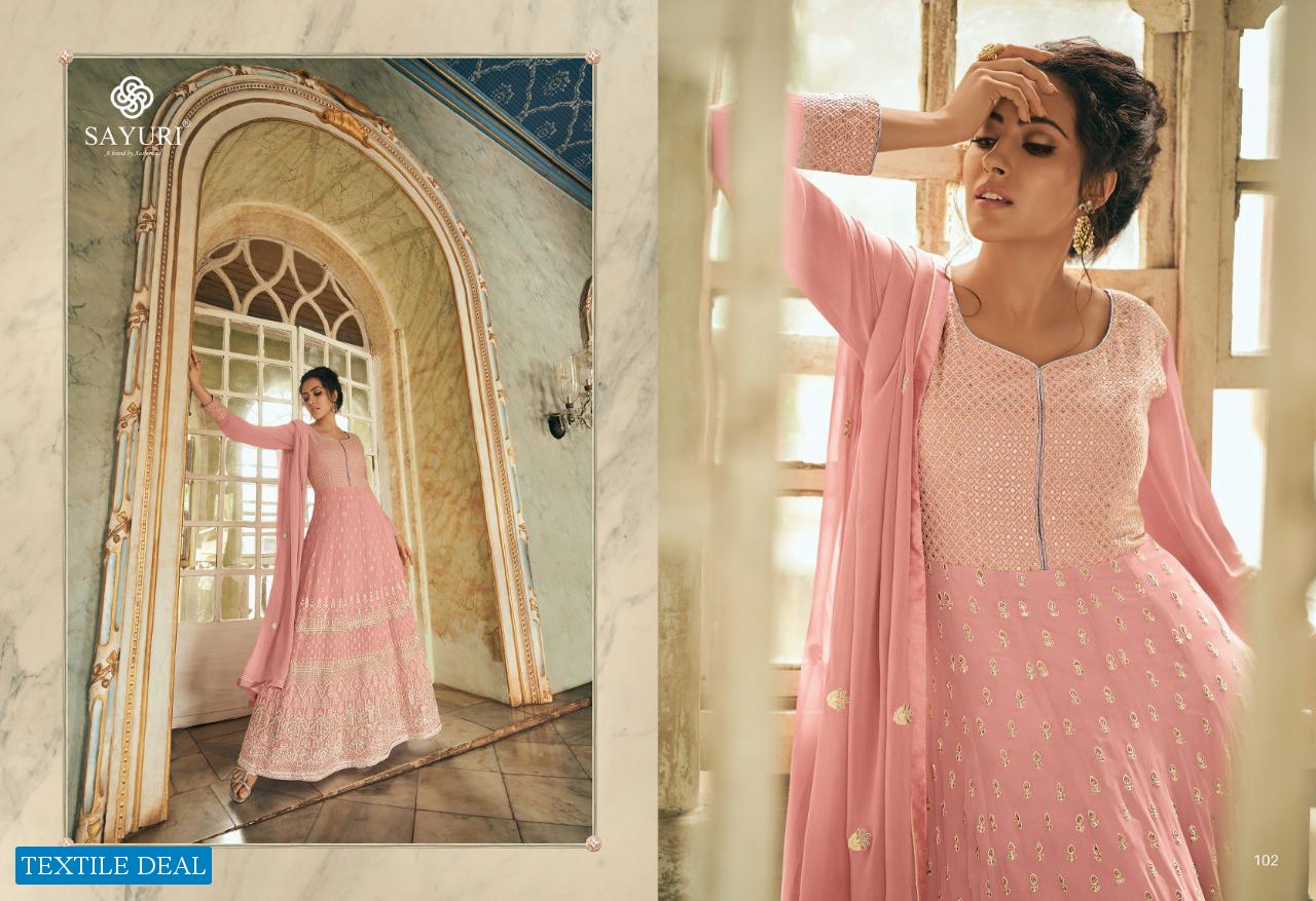 SAYURI DESIGNER LAUNCH BREEZE REAL GEORGETTE PARTY AND WEDDING WEAR DESIGNER LONG SUITS