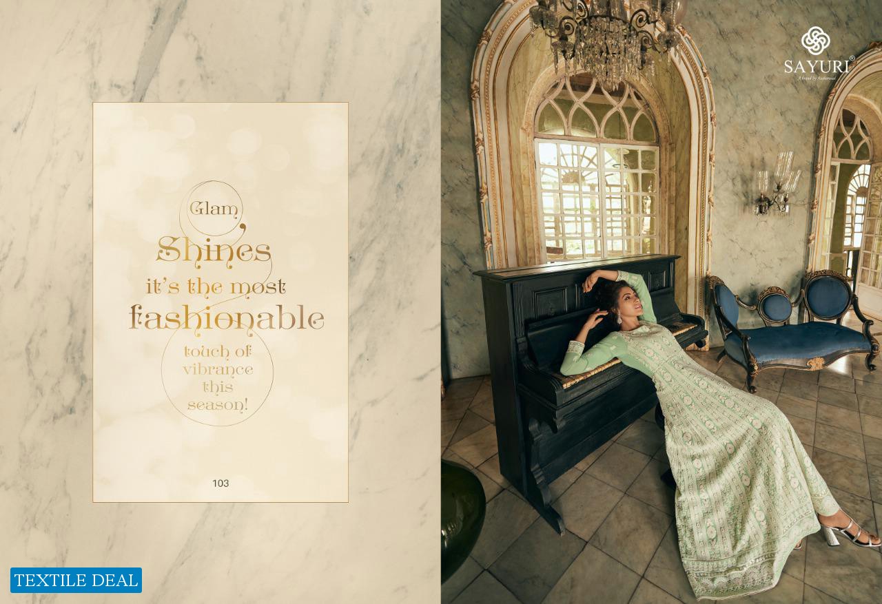 SAYURI DESIGNER LAUNCH BREEZE REAL GEORGETTE PARTY AND WEDDING WEAR DESIGNER LONG SUITS