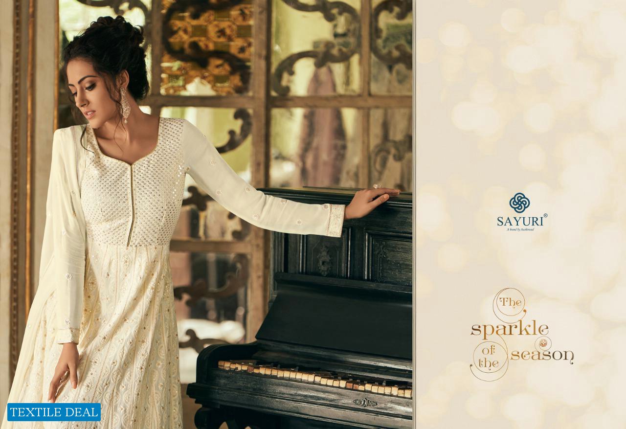 SAYURI DESIGNER LAUNCH BREEZE REAL GEORGETTE PARTY AND WEDDING WEAR DESIGNER LONG SUITS