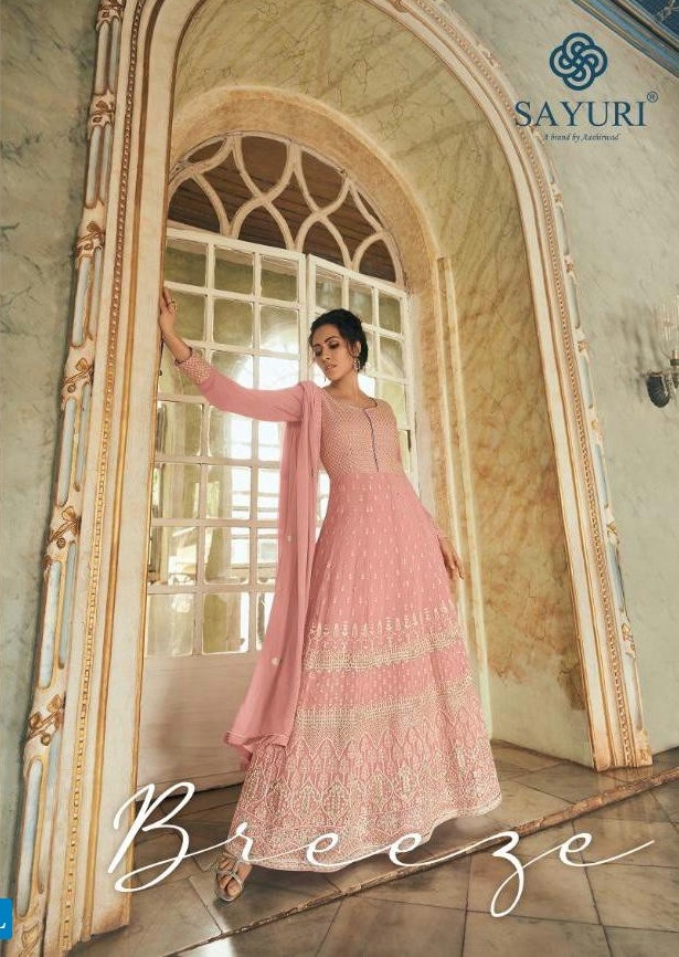 SAYURI DESIGNER LAUNCH BREEZE REAL GEORGETTE PARTY AND WEDDING WEAR DESIGNER LONG SUITS