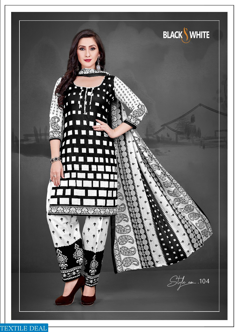 SC Black White Wholesale printed Dress Material