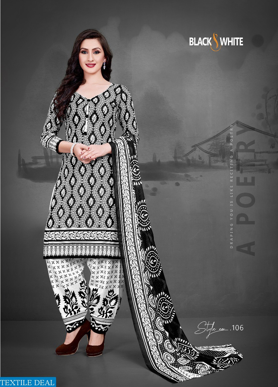 SC Black White Wholesale printed Dress Material