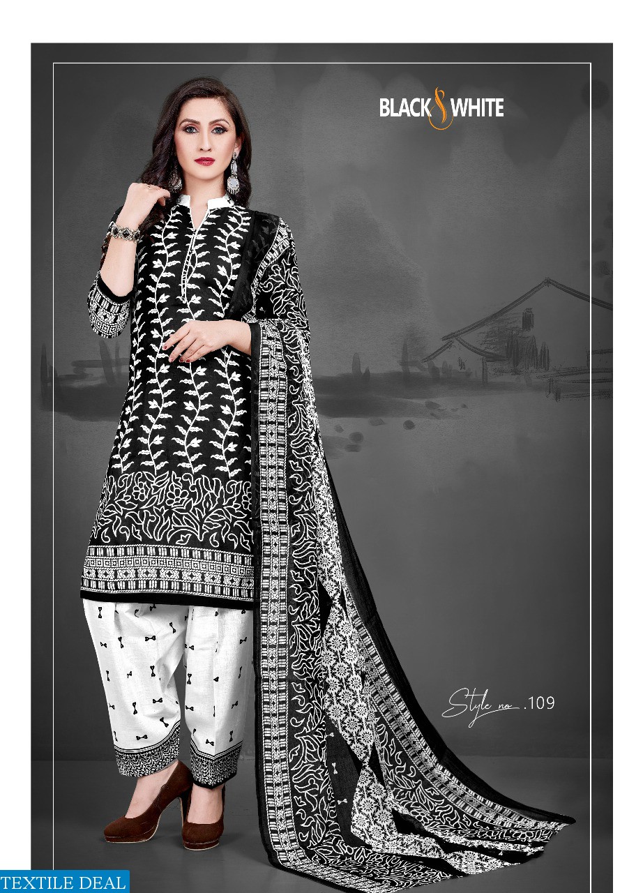 SC Black White Wholesale printed Dress Material