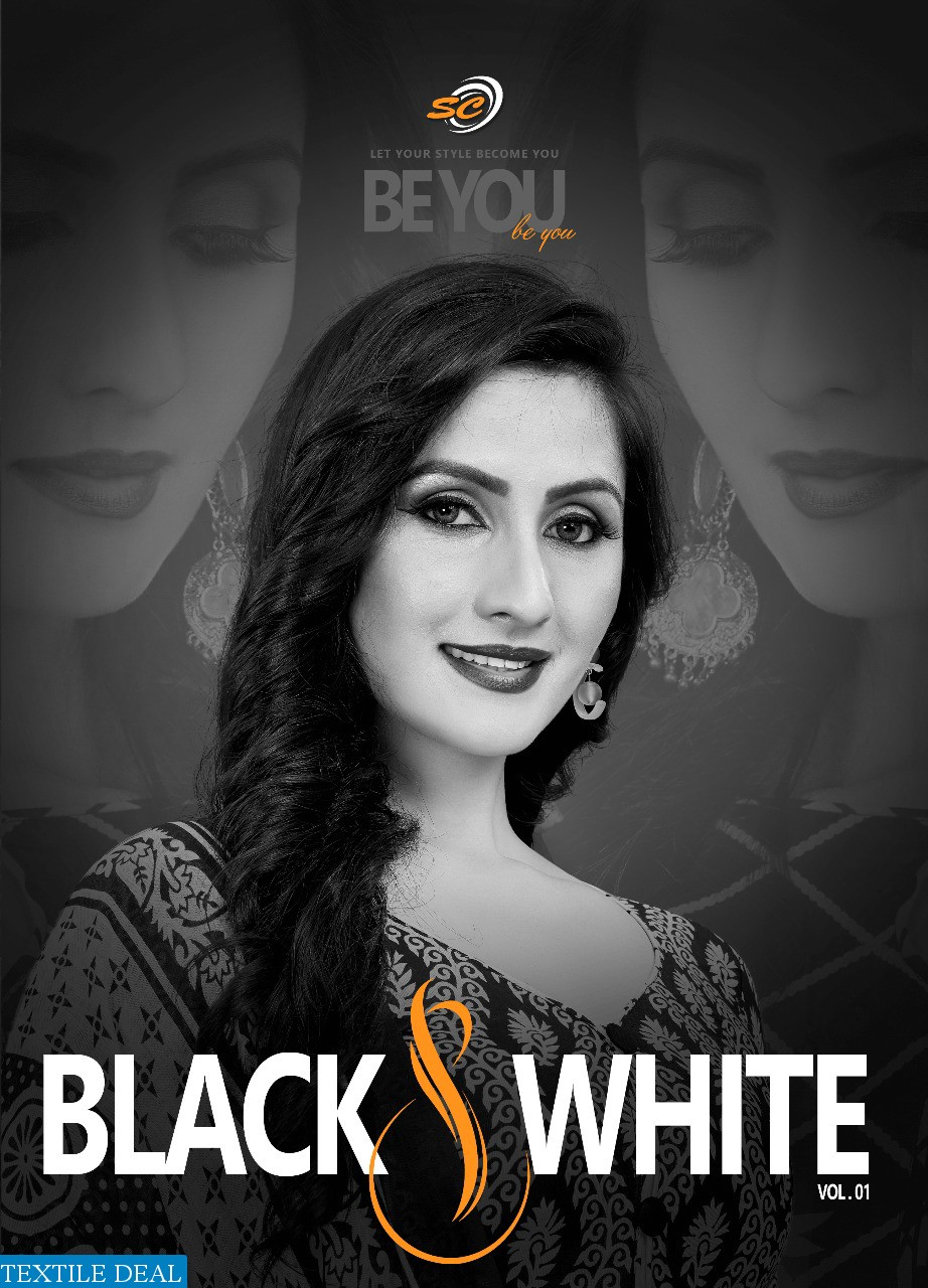 SC Black White Wholesale printed Dress Material