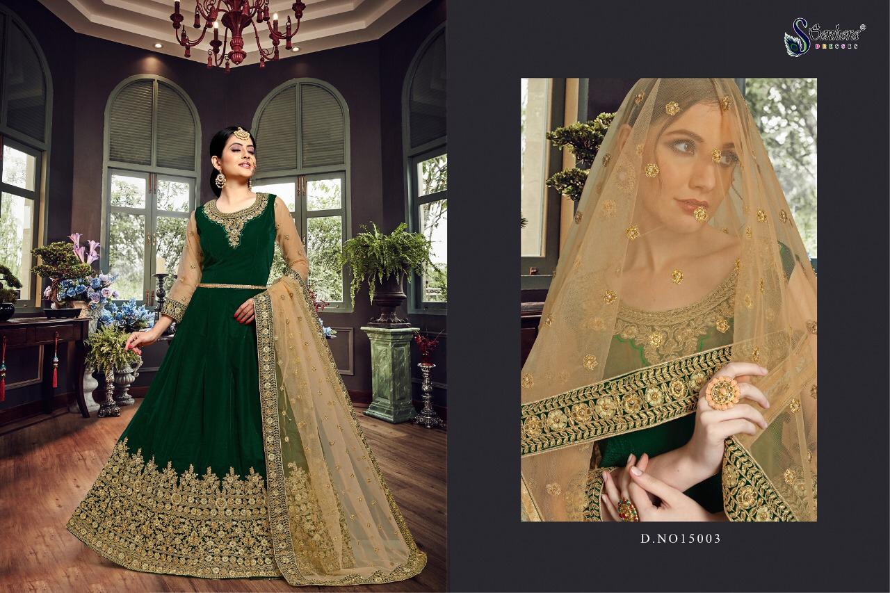 SENHORA PRESENT RAABTA VELVET EMBROIDERY ANARKALI PARTY WEAR SUIT COLLECTION