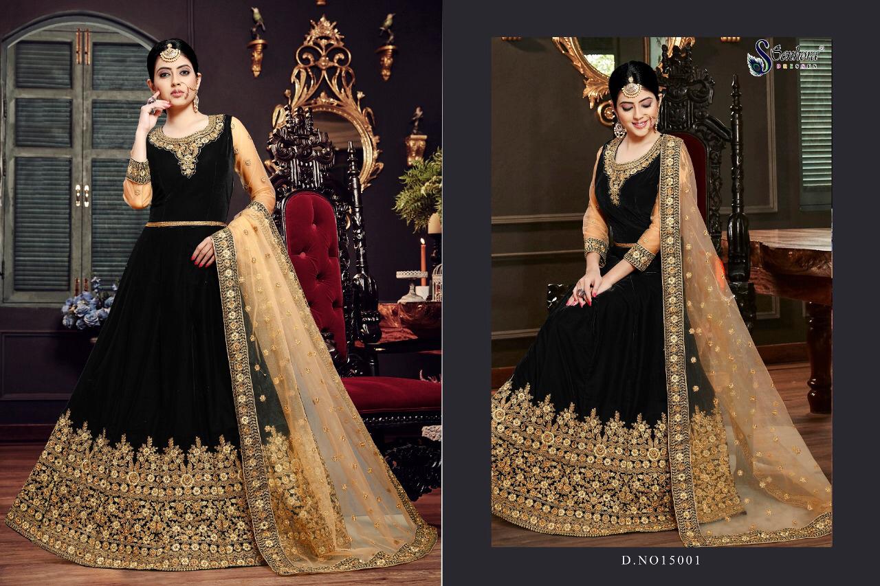 SENHORA PRESENT RAABTA VELVET EMBROIDERY ANARKALI PARTY WEAR SUIT COLLECTION