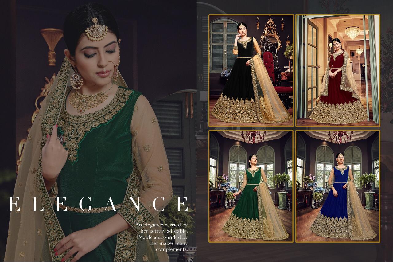 SENHORA PRESENT RAABTA VELVET EMBROIDERY ANARKALI PARTY WEAR SUIT COLLECTION