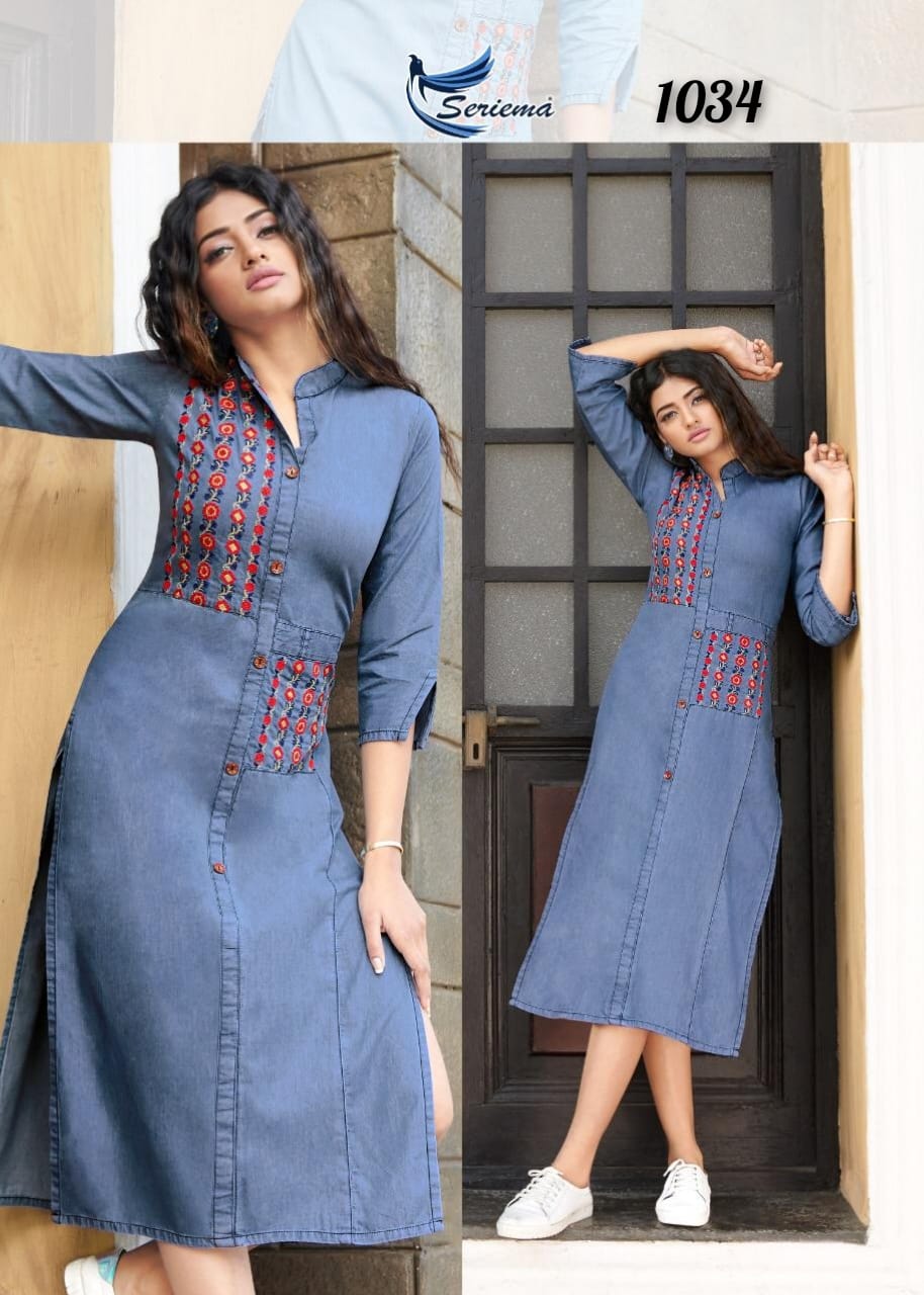 SERIEMA KUMB PREMIER  DENIM  FUNKY LOOK  KURTIS
