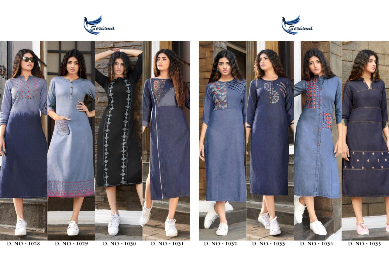 SERIEMA KUMB PREMIER  DENIM  FUNKY LOOK  KURTIS