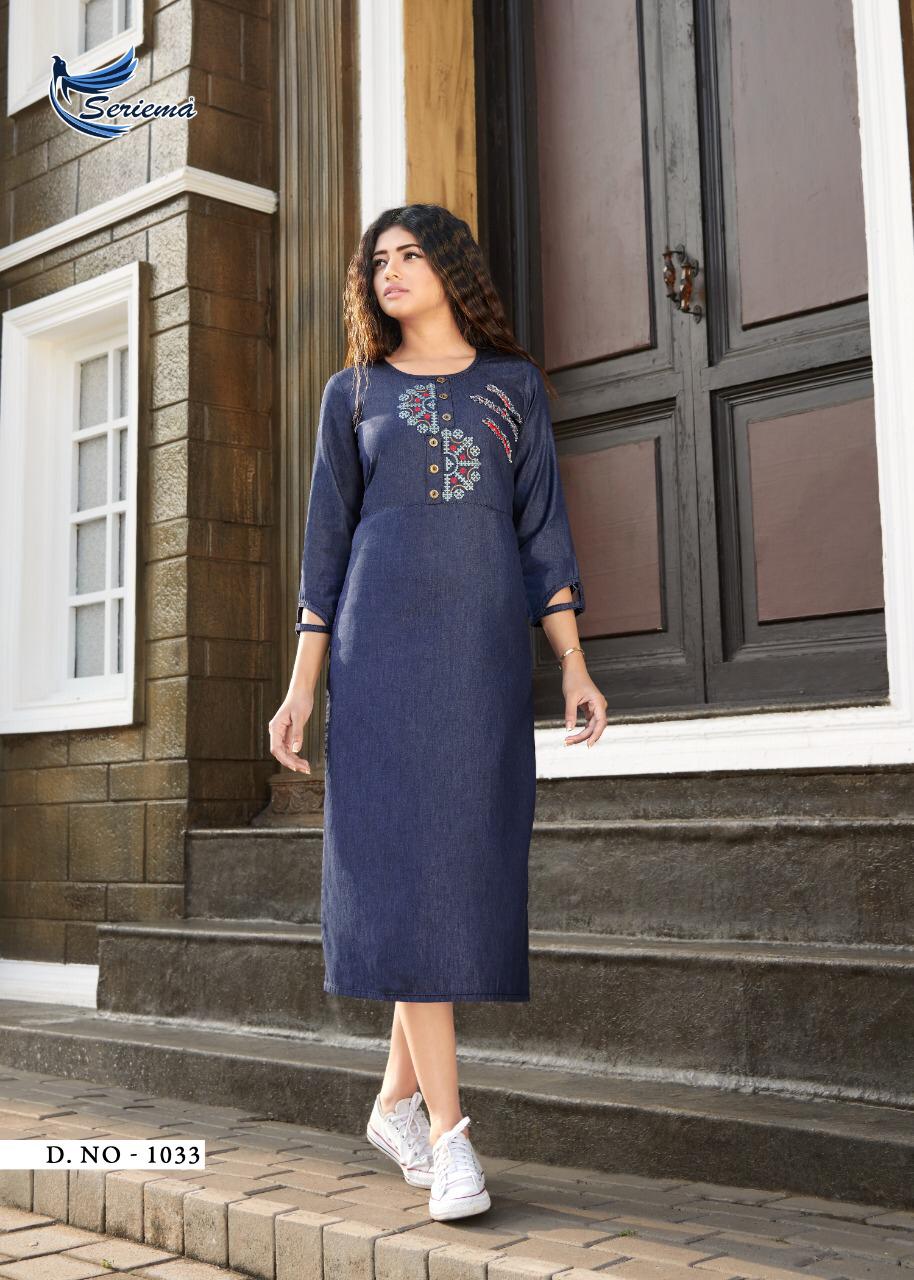 SERIEMA KUMB PREMIER  DENIM  FUNKY LOOK  KURTIS