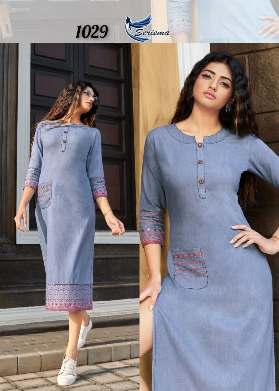 SERIEMA KUMB PREMIER  DENIM  FUNKY LOOK  KURTIS