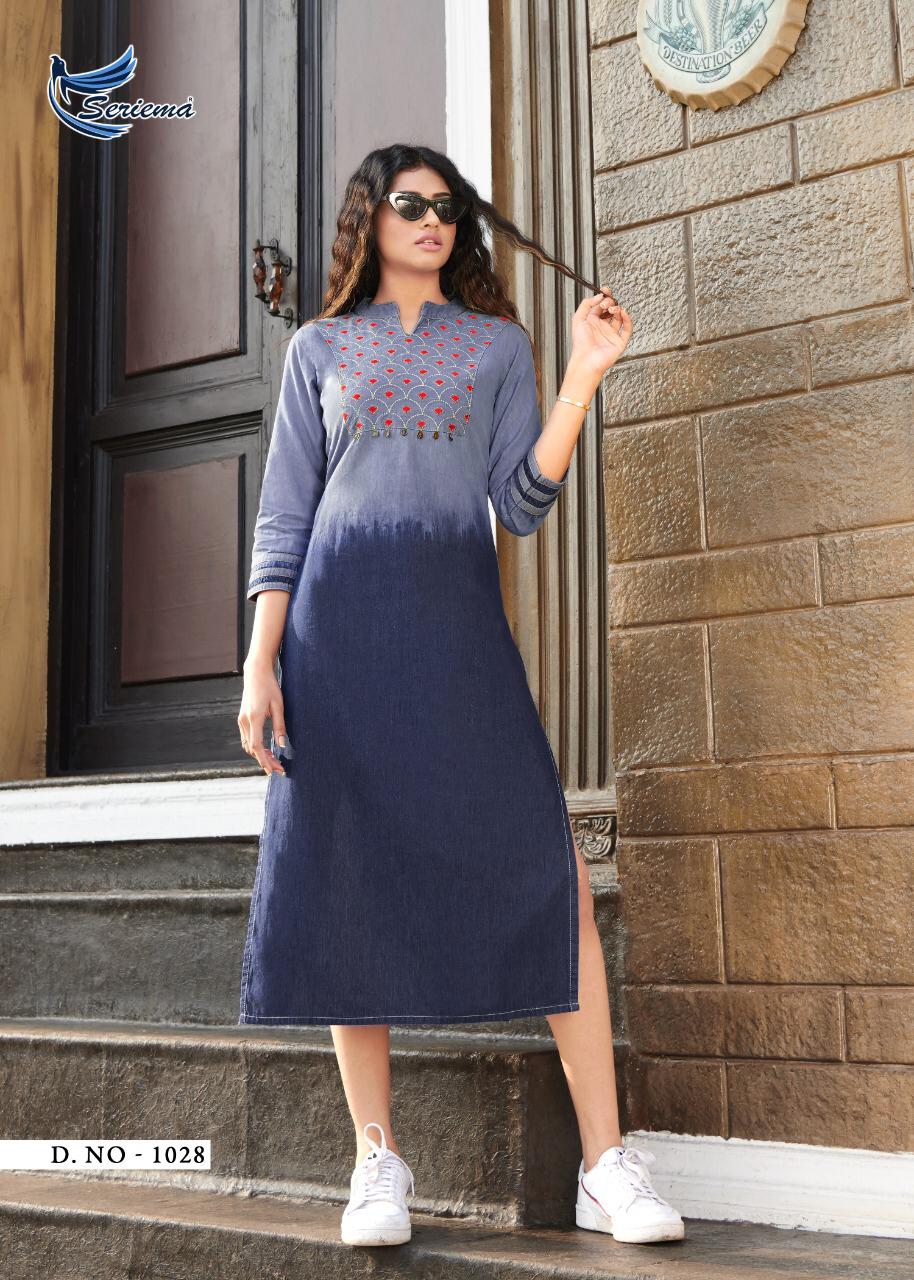 SERIEMA KUMB PREMIER  DENIM  FUNKY LOOK  KURTIS