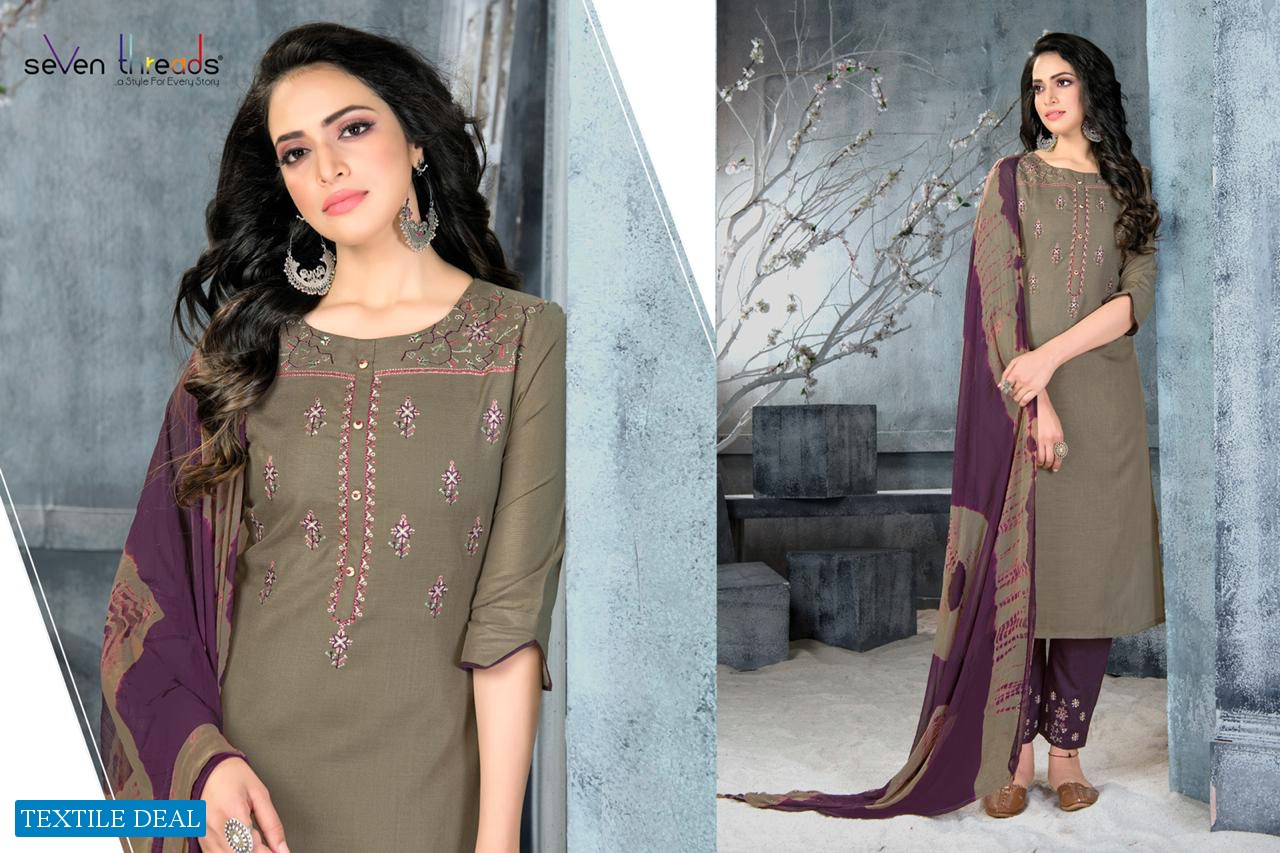 SEVEN THREADS PRISHA COTTON SLUB READYMADE SALWAR KAMEEZ