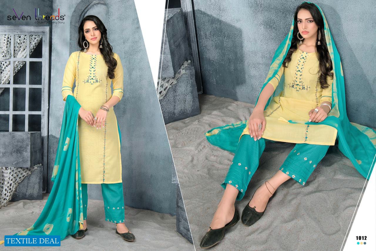 SEVEN THREADS PRISHA COTTON SLUB READYMADE SALWAR KAMEEZ