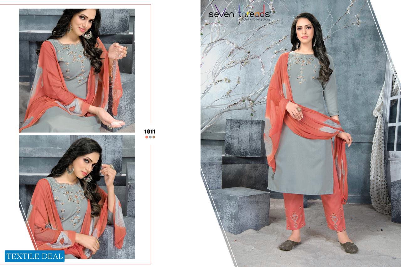 SEVEN THREADS PRISHA COTTON SLUB READYMADE SALWAR KAMEEZ